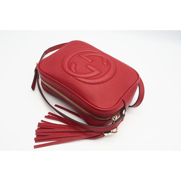 Gucci Shoulder Leather Red Bag Small Disco Soho - Picture 1 of 12